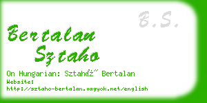 bertalan sztaho business card